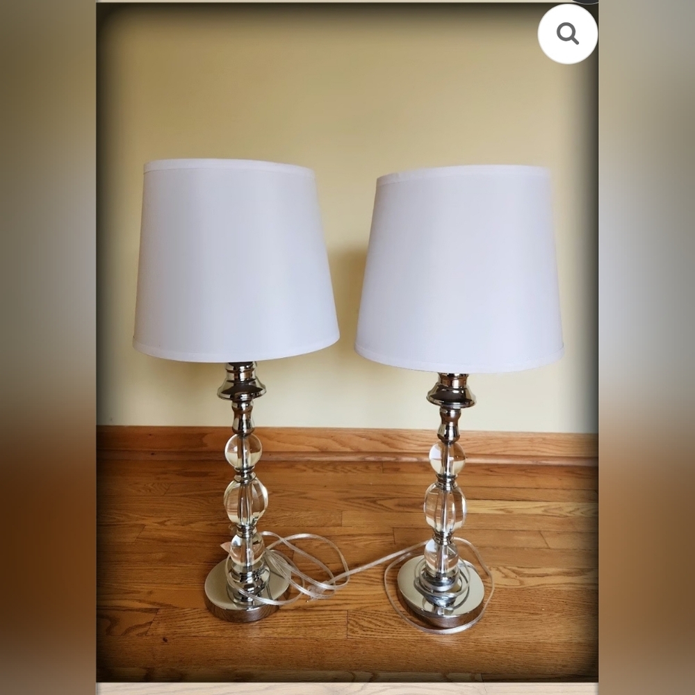Bright Lighting Co. Chrome & Acrylic Table Lamp Set